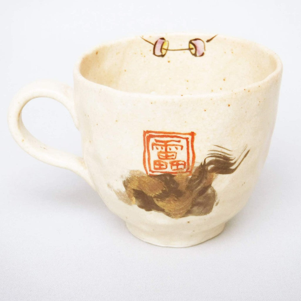 [made in japan] Mino Ware Kazuto Wada Raijin Mug with Decorative Box, Model 105-0019 – Traditional Japanese Craftsmanship Ideal for Collectors and Gifts