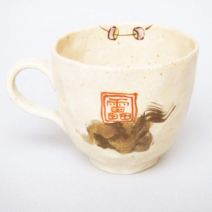 [made in japan] Mino Ware Kazuto Wada Raijin Mug with Decorative Box, Model 105-0019 – Traditional Japanese Craftsmanship Ideal for Collectors and Gifts