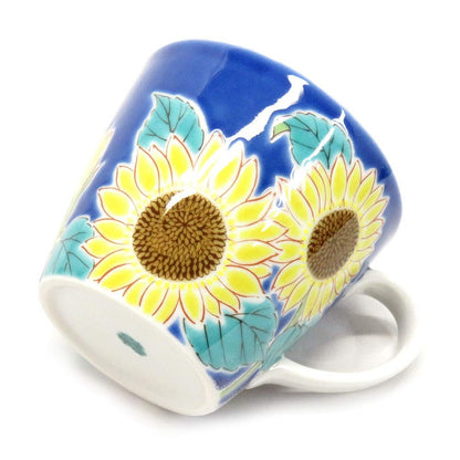 Stylish Kutani Ware Mug with Sunflower Design - High-Quality Ceramic Tableware from Japan, Elegant Brand for Your Dining Experience Tea Bowl