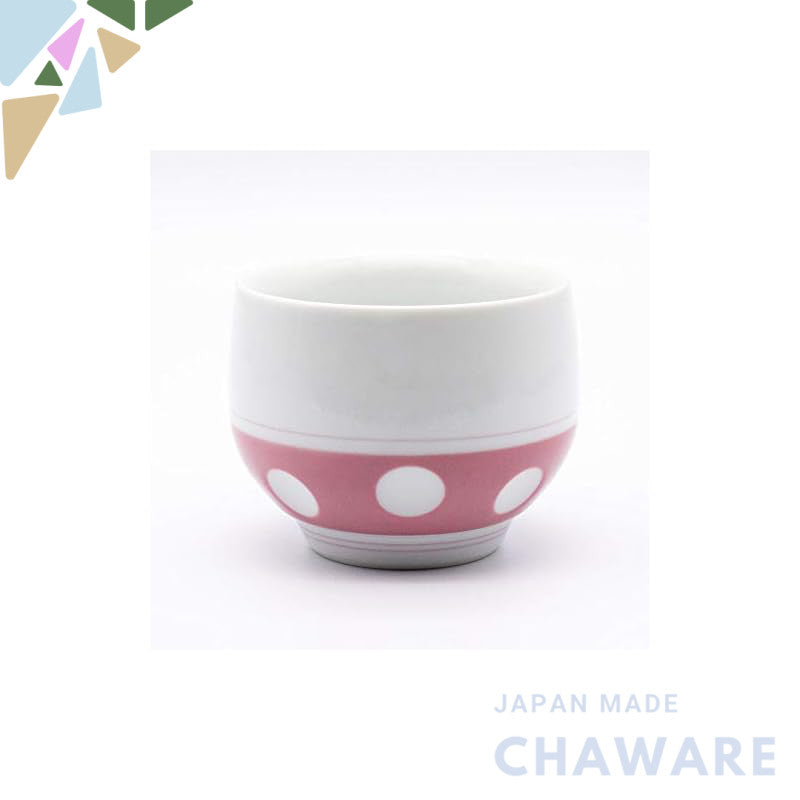 【made in japan】
Yoshida Ware Fuku Sen Kiln Gyokusen Tea Cup, Polka Dot Pink, 8×6cm, 140ml Capacity, Microwave and Dishwa