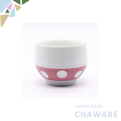 【made in japan】
Yoshida Ware Fuku Sen Kiln Gyokusen Tea Cup, Polka Dot Pink, 8×6cm, 140ml Capacity, Microwave and Dishwa