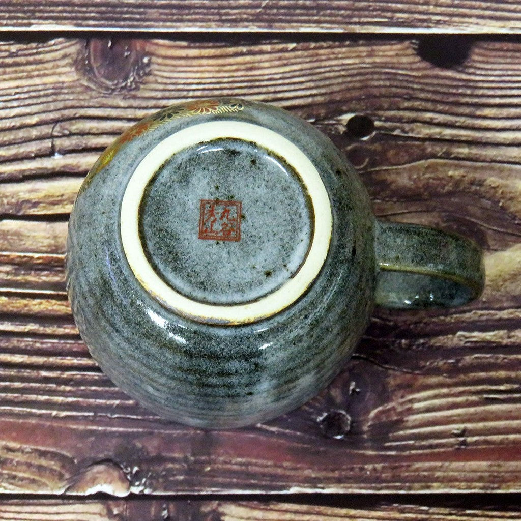Stylish Kutani Ware Mug with Kinka Design - High-Quality Ceramic Tableware, Premium Japanese Brand, Made in Japan. Perfect for Tea or Coffee Lovers!chaware