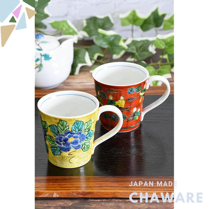 Stylish Kuta pottery mug pair set by Waza no Kura / Yoshidaya, high-quality porcelain tableware made in Japan, perfect f