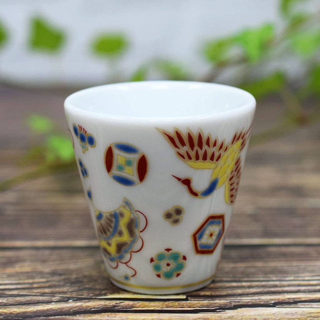 Waza no Kura Lucky Sake Cup - Kutani Ware, Traditional Japanese Sake Server, Tokkuri Style, Handmade Ceramic, Fortune Design, Authentic Japanese Tableware, Perfect for Sake Enjoyment.