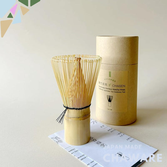 Matcha Whisk (100 Prongs) - Japanese Made, Natural Bamboo, Perfect for Frothing Matcha and Tea Ceremony Practice, Includ
