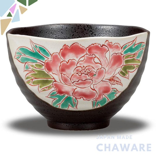 【made in japan】
Stylish Kutani Ceramic Rice Bowl for Chazuke with Peony Design, Premium Japanese Tableware, Perfect for 