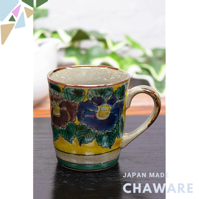 Stylish Ceramic Mug by Yoshidaya: Quality Kutani Ware, Elegant Tableware, Premium Japanese Brand, Perfect for Tea, Coffe