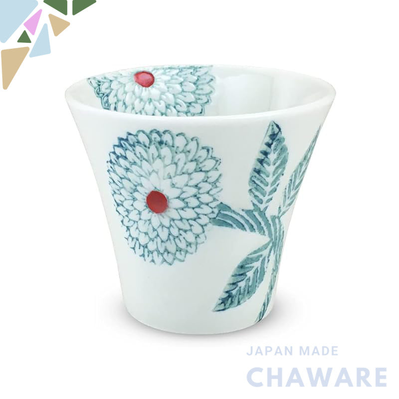 【made in japan】
J-Kitchens Kunzan Yaki Cup (Tea Cup), Hasami Ware, Made in Japan, 130cc, Dahlia Light Blue Design, Perfe