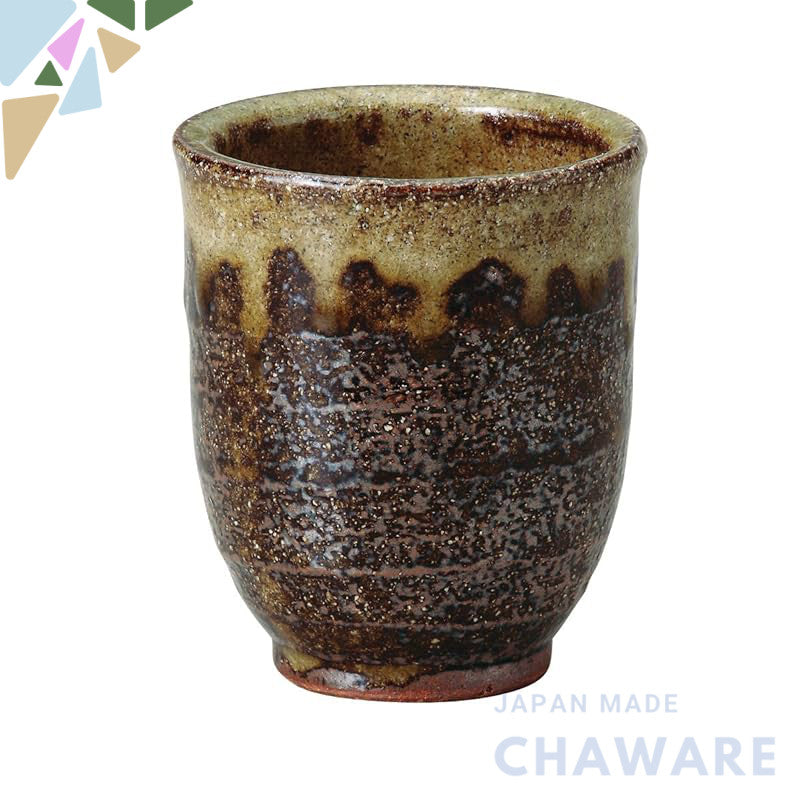 【made in japan】
Sōhō Kiln Black Shigaraki Yūnomi Brown Tea Cup, Long Size, Approximately φ7×8cm, Model 491-07-563 - Perf