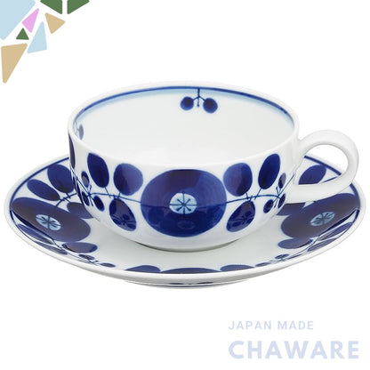 Hakusan Pottery BLOOM Tea Cup & Saucer Set - Elegant Japanese Porcelain Tea Cup with Saucer, Perfect for Tea Lovers, ama