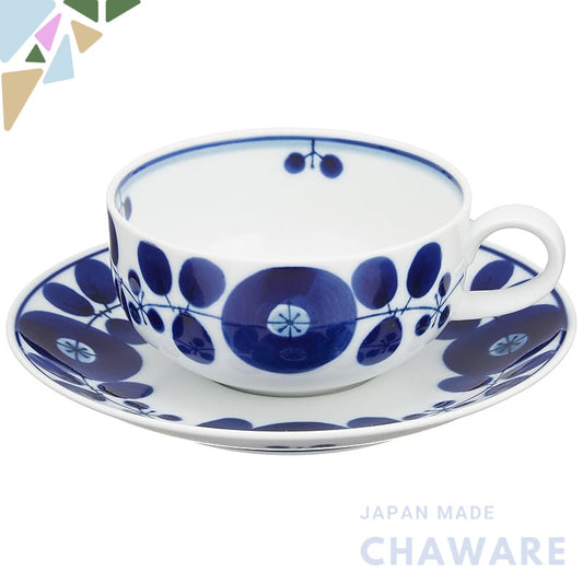 Hakusan Pottery BLOOM Tea Cup & Saucer Set - Elegant Japanese Porcelain Tea Cup with Saucer, Perfect for Tea Lovers, ama