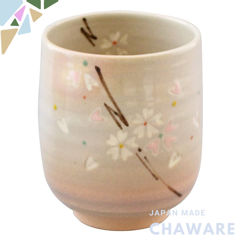 【made in japan】
Kyoto Ceramics Kiyomizu Ware Sekitohbo Large Tea Cup, White Glaze with Cherry Blossom Design, Model A12-