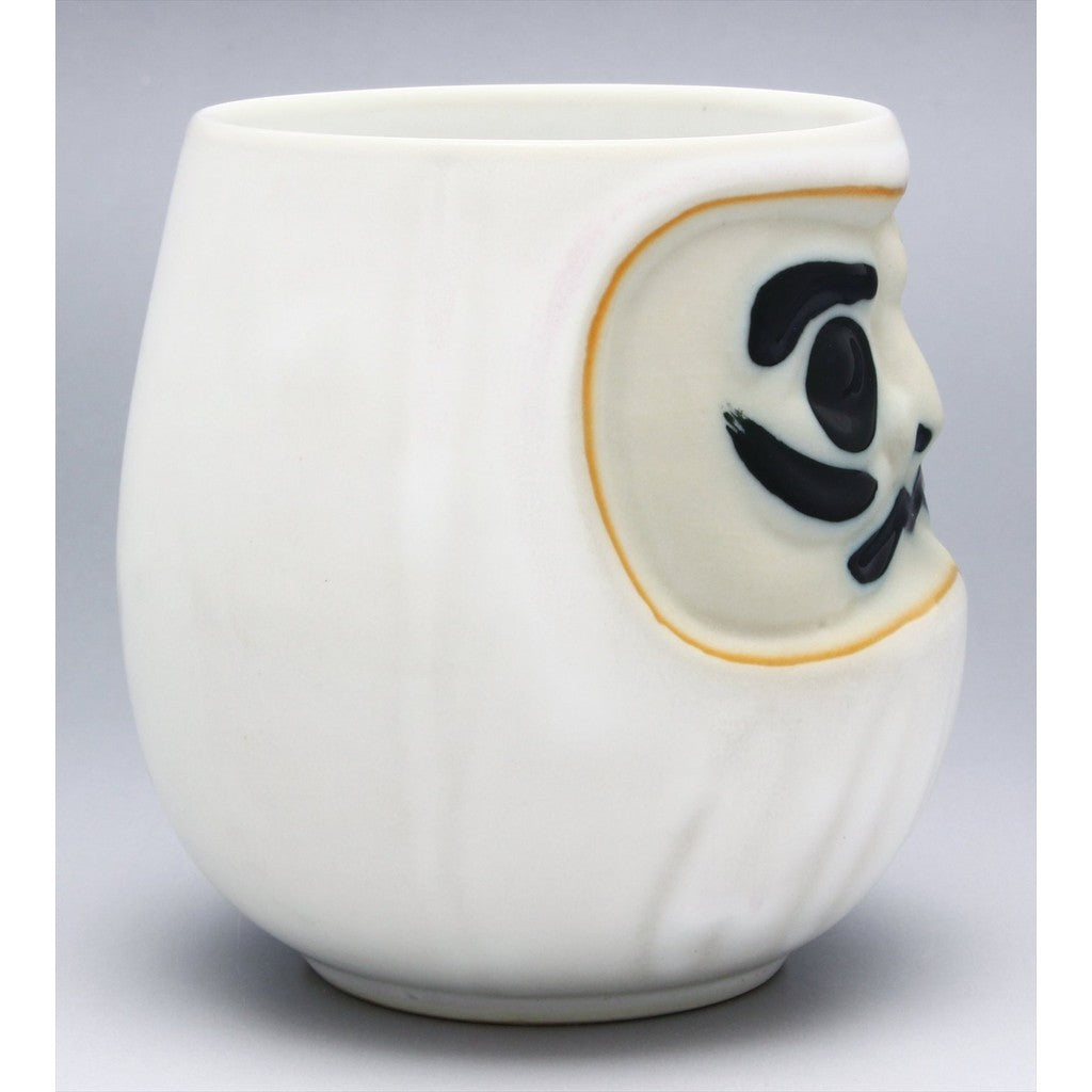 【made in japan】
Mino Ware Feng Shui Daruma Sushi Teacup in White (Promotes Health and Fortune, Protection from Evil) K11210