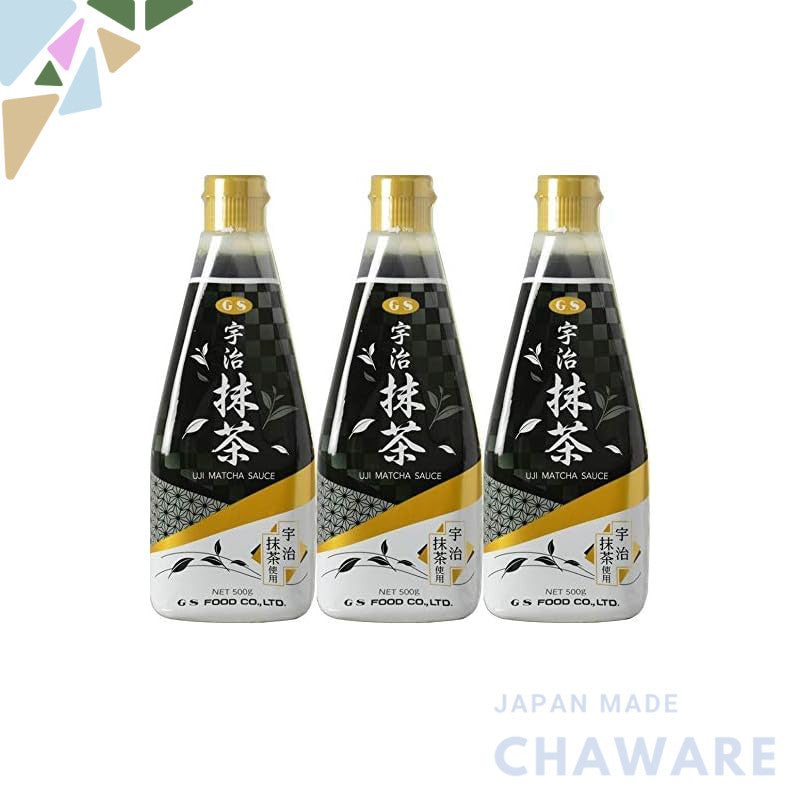 GS Food Uji Matcha Sauce Set of 3 Bottles, 500g Each - Perfect Topping for Desserts and Shaved Ice Treats. Enjoy Authent