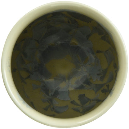 【made in japan】
Kyoto Kyo-yaki Seihaku-yaki Ceramic Teacup, Large, Flower Crystal (Silver Flower), Model KTA466-01 - Perfect for Tea Lovers!