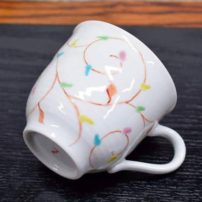Stylish Kutani-yaki Mug with Elegant Arabesque Design, High-Quality Ceramic, Premium Japanese Dinnerware, Perfect Gift for Tea or Coffee Lovers