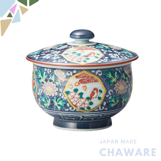 【made in japan】
Ale-net Porcelain Tea Cup and Sencha Bowl Set with Lid, Traditional Imari Design, Dishwasher and Microwa