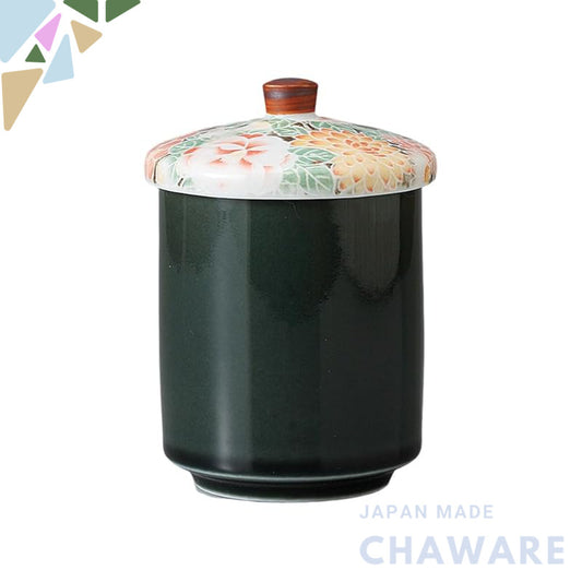 【made in japan】
Ale-net Ceramic Teacup with Lid - Black Matcha Bowl, Suitable for Dishwasher & Microwave, Traditional Mi