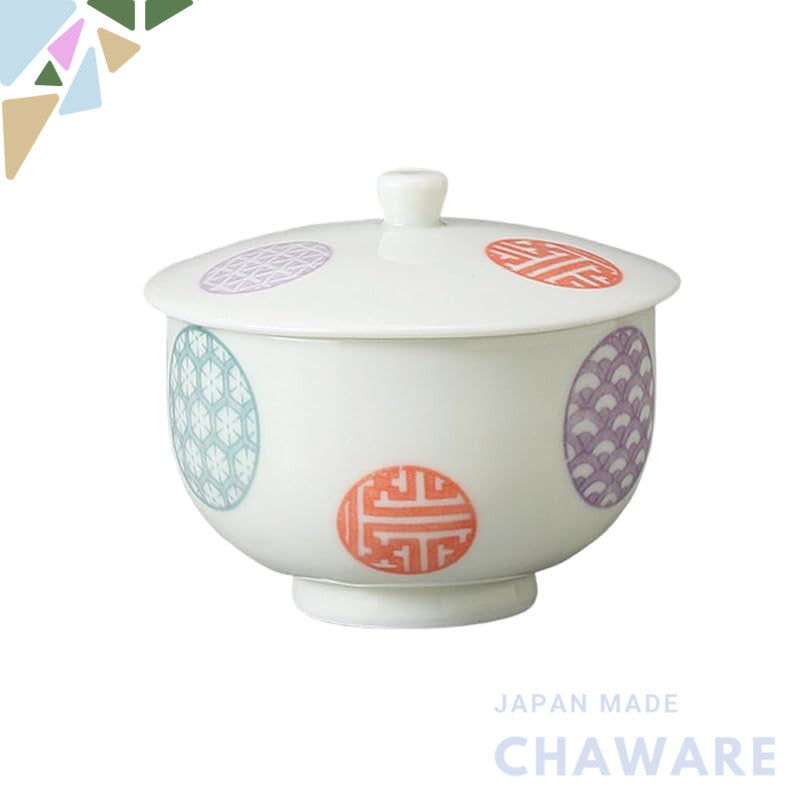 【made in japan】
Ale-net Ceramic Tea Cups with Lids, Genji Maru Pattern, Matcha Bowls, Microwave & Dishwasher Safe, Mino 
