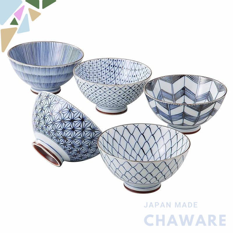 Saikaitoki Arita Ware Assorted Bowl Set - Japanese Tableware, 12cm to 18cm, Microwave & Dishwasher Safe