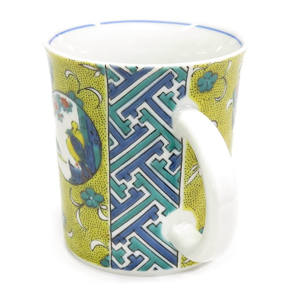 Waza no Kura Stylish Kutani Ware Mug Cup - Yoshidaya Marumon Design, Elegant Ceramic Tableware, High-Quality Japanese Craftsmanship, Perfect for Home and Gifts. Teacup