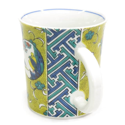Waza no Kura Stylish Kutani Ware Mug Cup - Yoshidaya Marumon Design, Elegant Ceramic Tableware, High-Quality Japanese Craftsmanship, Perfect for Home and Gifts. Teacup