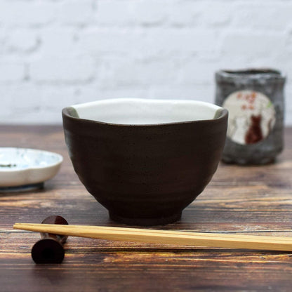 [made in Japan] Kutani Porcelain Small Rice Bowl "Hidamari" - Japanese Ceramic Tableware, Authentic Japanese-Made Donburi Dish, for Serving Delicious Meals