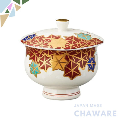 【made in japan】 Ceramic Teacup with Lid, Sencha Bowl, and Chawan, Glazed Cloud Pattern, Dishwasher & Microwave Safe, Mad
