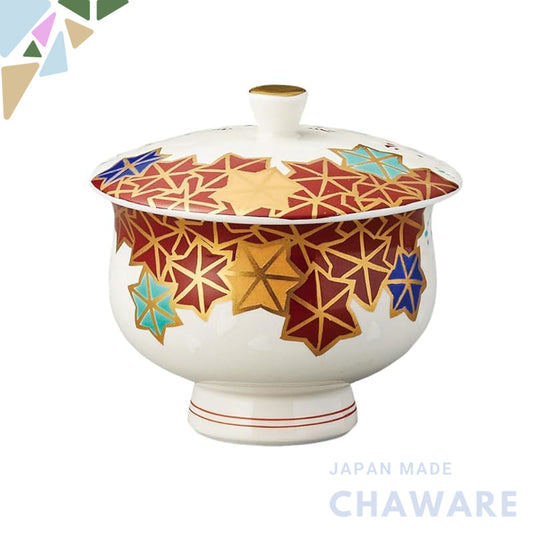 【made in japan】 Ceramic Teacup with Lid, Sencha Bowl, and Chawan, Glazed Cloud Pattern, Dishwasher & Microwave Safe, Mad