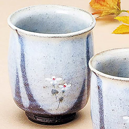 [Made in Japan] Japanese Ceramic Tea Cup (Large) with Matsuo Basho's Ume-Hashi Grass Design - Product Code: S38321380