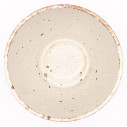 【made in japan】
Mino Ware Rusty Shino Rokkubei Sencha Bowl, 8cm diameter x 6.5cm height, 170ml capacity, Ivory color, Microwave & Dishwasher Safe, Made in Japan, Model 461-0002. Perfect for tea lovers!