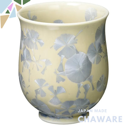 【made in japan】
Kyoto Kyo-yaki Seihaku-yaki Ceramic Teacup, Large, Flower Crystal (Silver Flower), Model KTA466-01 - Per