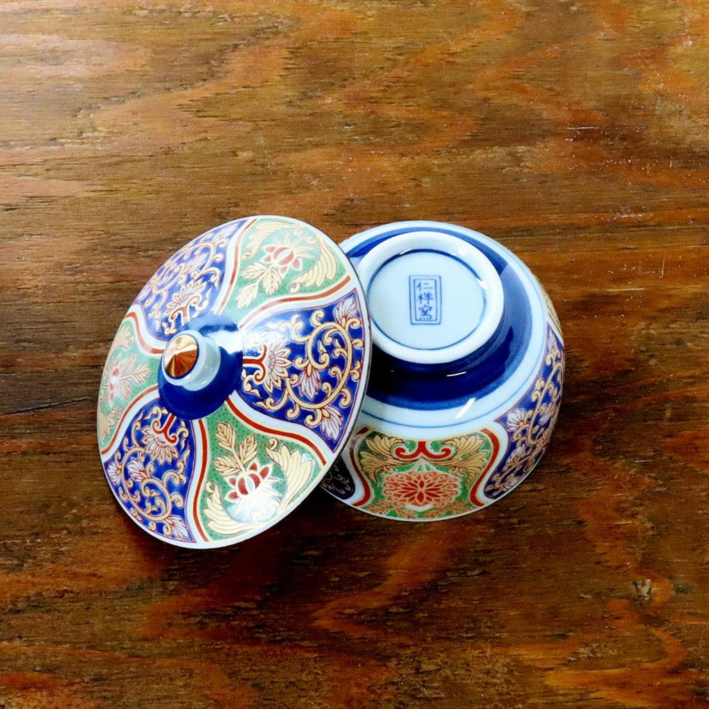 【made in japan】Luxurious Arita Ware PC Tea Tray with Kiyomizu-Style Design - Edo Period "Ikari" Romanticism, Exquisite Gold Leaf Decoration, Made in Japan