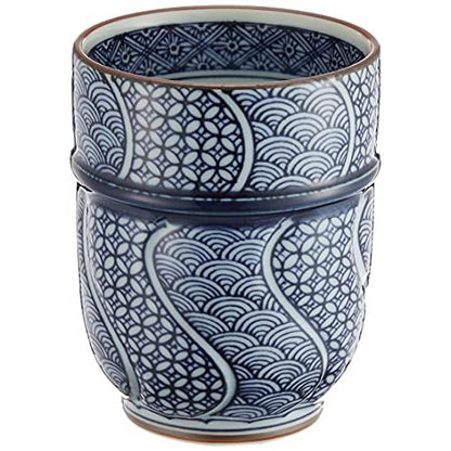 【made in japan】Hama Ceramic Hasami Yaki Takayama Pottery Large Blue Tea Cup with Traditional Pattern 211171 – Perfect for tea lovers and collectors.