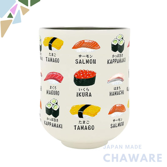 【made in japan】
"Wahodo Vacuum Double-walled Yunomi 300ml - Sushi Design, Vacuum Insulated Mug for Hot & Cold Drinks, Of