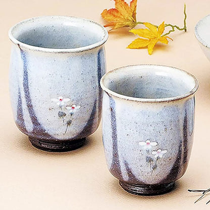 [Made in Japan] Japanese Ceramic Tea Cup (Large) with Matsuo Basho's Ume-Hashi Grass Design - Product Code: S38321380