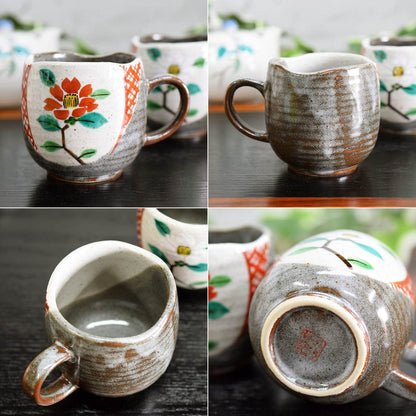 Stylish Japanese Kutani Porcelain Mug Pair Set with Komainu Design - Premium Quality Tableware, Made in Japan, Perfect for Gifts or Home Use