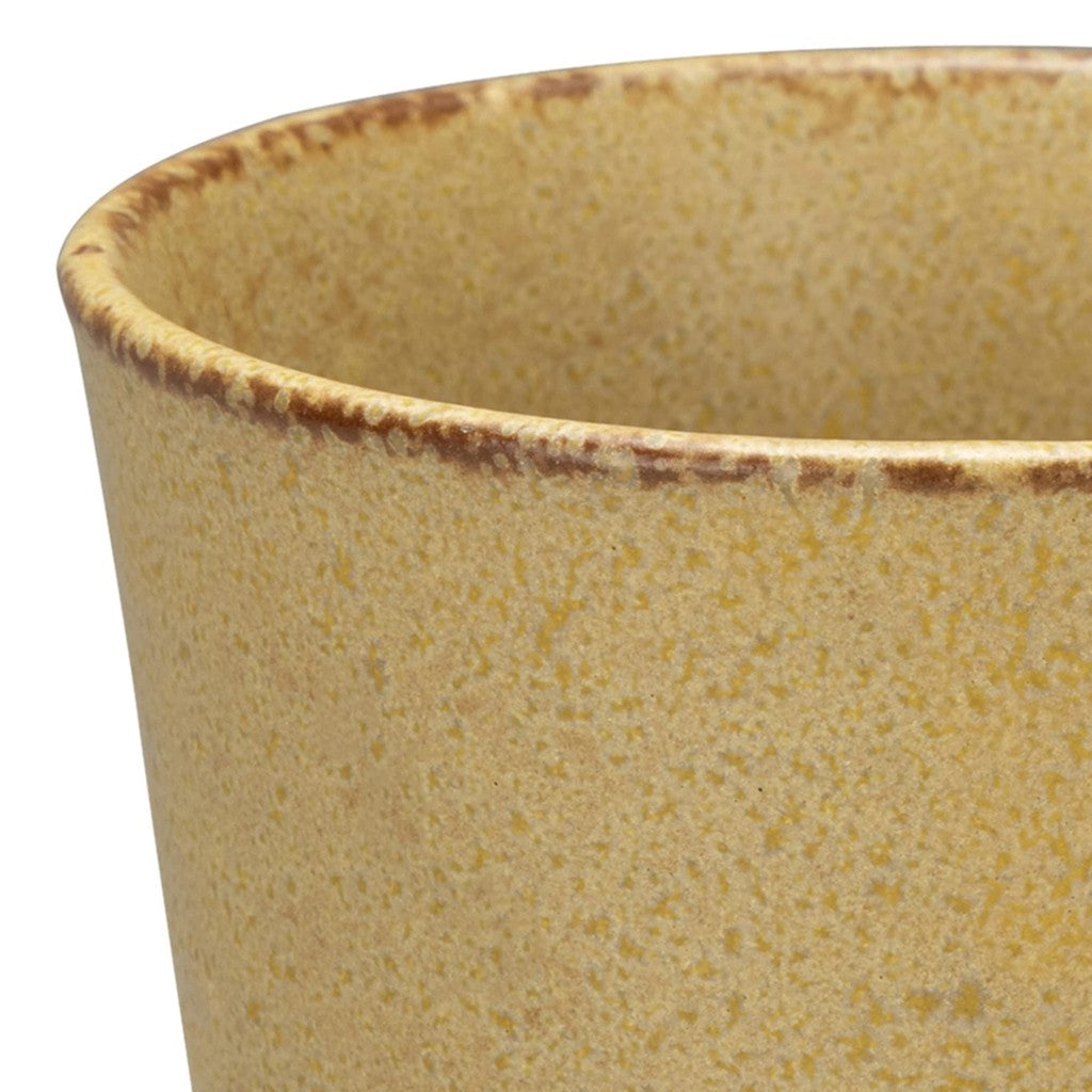 【made in japan】Mino Ware Mug, Approximately 9cm, Karatsu Carving, 10 Grass Pattern, Yellow Color, Made in Japan, Item No. 132-1617 - Perfect for Your Daily Coffee or Tea Enjoyment!