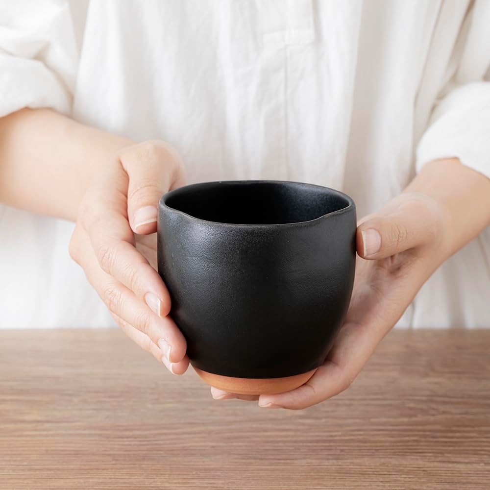 【made in japan】
&NE Minoyaki Red Clay 3 Peko Cup Rabbit and Dog Black Capacity Approx. 230ml Teacup Made in Japan Pottery Tea Cup NAW-331-BK