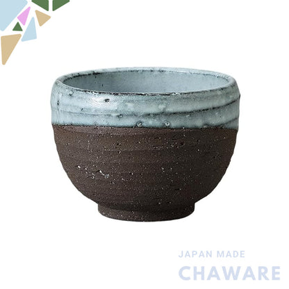 【made in japan】
Ale-net 10×7.5cm Relaxing Bowl and Teacup, 325cc Black Clay Kyouwari Matcha Bowl, Cafe Bowl, Made in Min