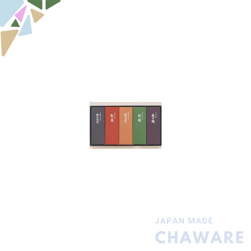 Toraya Yokan with Assorted Wrapping Papers (Set of 5) Includes Shop Bag - Traditional Japanese Sweet Treatschaware
