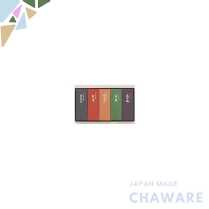 Toraya Yokan with Assorted Wrapping Papers (Set of 5) Includes Shop Bag - Traditional Japanese Sweet Treatschaware
