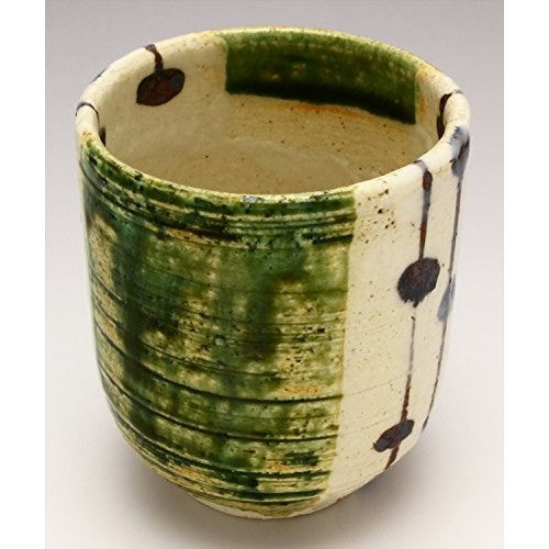 【made in japan】
Mino Ware "Nakagaki Renji" Oribe Sudare Tea Cup, Approximately 8cm Diameter & 9cm Height, Capacity 260ml, Made in Japan, Traditional Ceramic Drinkware 043-0124