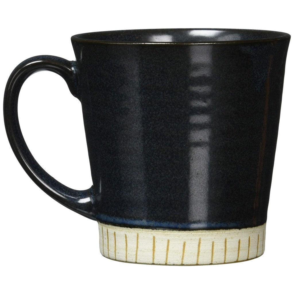 【made in japan】
Mino Ware Deep Blue Engraved Jikusa Mug - Elegant Japanese Ceramic Cup - Item 132-1618 - Perfect for Tea or Coffee Enjoyment