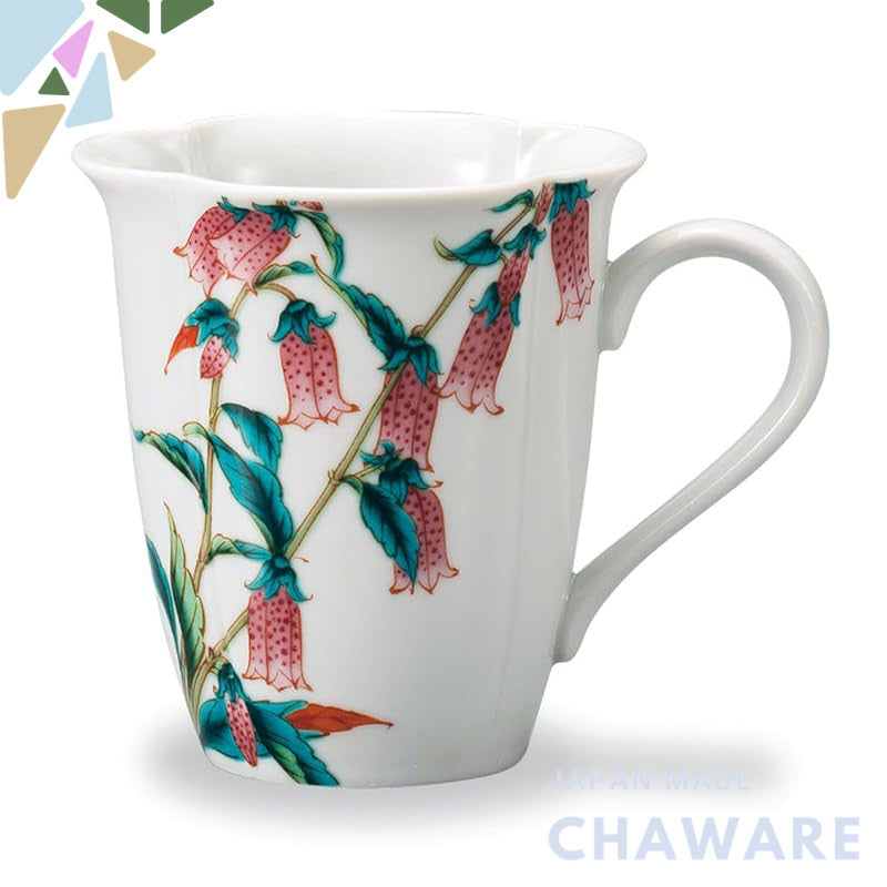Kutani Ware Iwataya "Japan's Proud Beautiful Four Seasons" Mug – Firefly Bag (August) AP7-5162, a stunning piece showcas