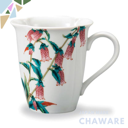 Kutani Ware Iwataya "Japan's Proud Beautiful Four Seasons" Mug – Firefly Bag (August) AP7-5162, a stunning piece showcas