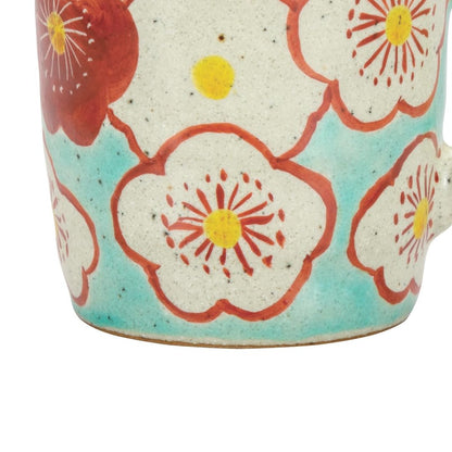 Kutani Porcelain Iwataya - Unique Kutani Mug with Plum Blossom Pattern K8-850, Perfect for Tea or Coffee Loverschaware