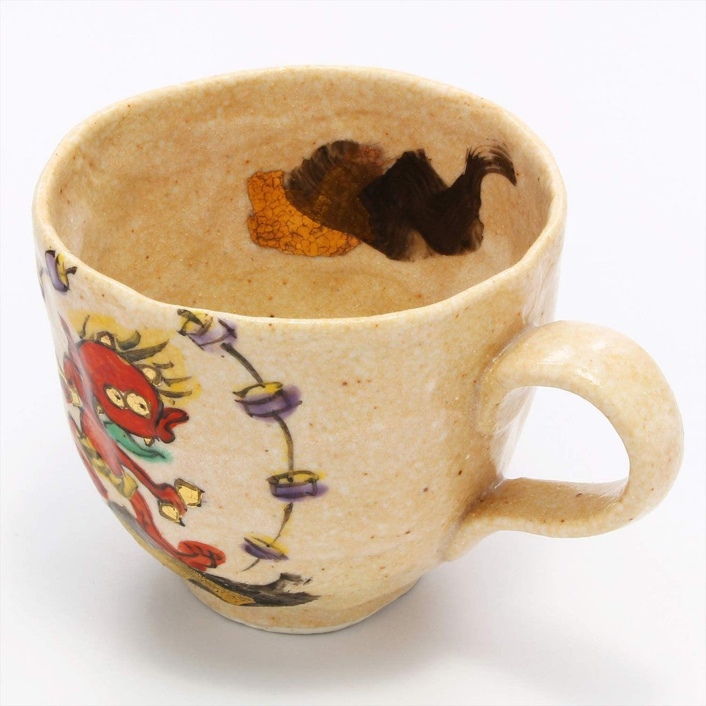 [made in japan] Mino Ware Kazuto Wada Raijin Mug with Decorative Box, Model 105-0019 – Traditional Japanese Craftsmanship Ideal for Collectors and Gifts