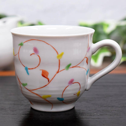 Stylish Kutani-yaki Mug with Elegant Arabesque Design, High-Quality Ceramic, Premium Japanese Dinnerware, Perfect Gift for Tea or Coffee Lovers