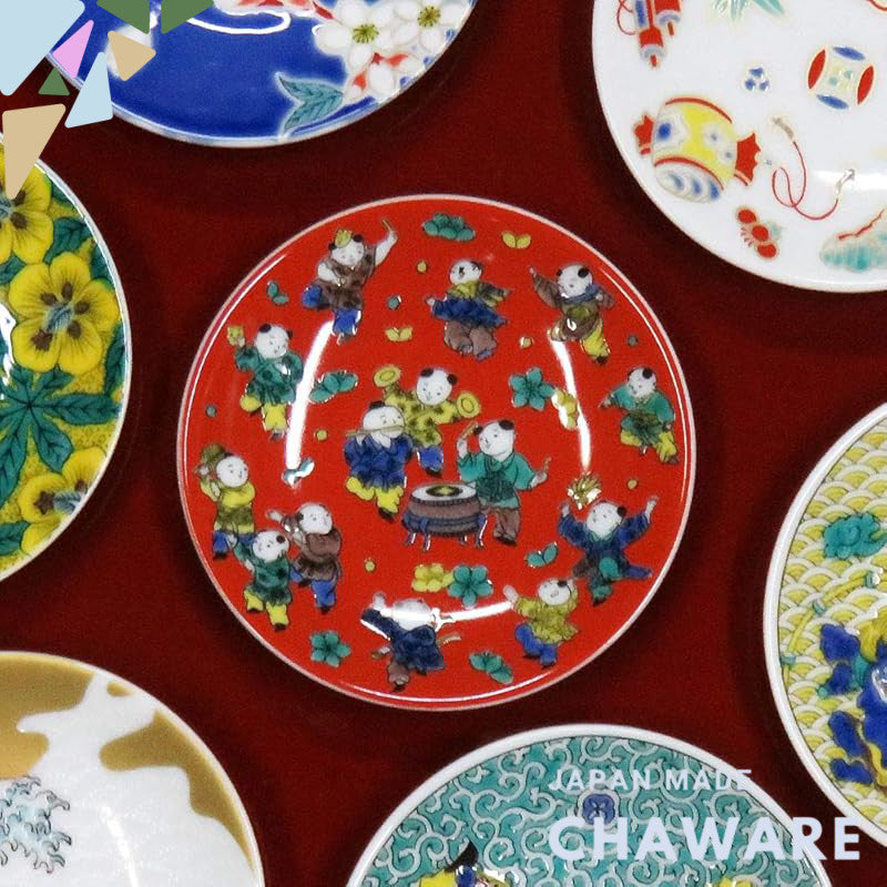 【made in japan】
"Waza no Kura Stylish Kutaniyaki Mamezara Decorative Small Plates, Wooden Rice Design, Ceramic Tableware